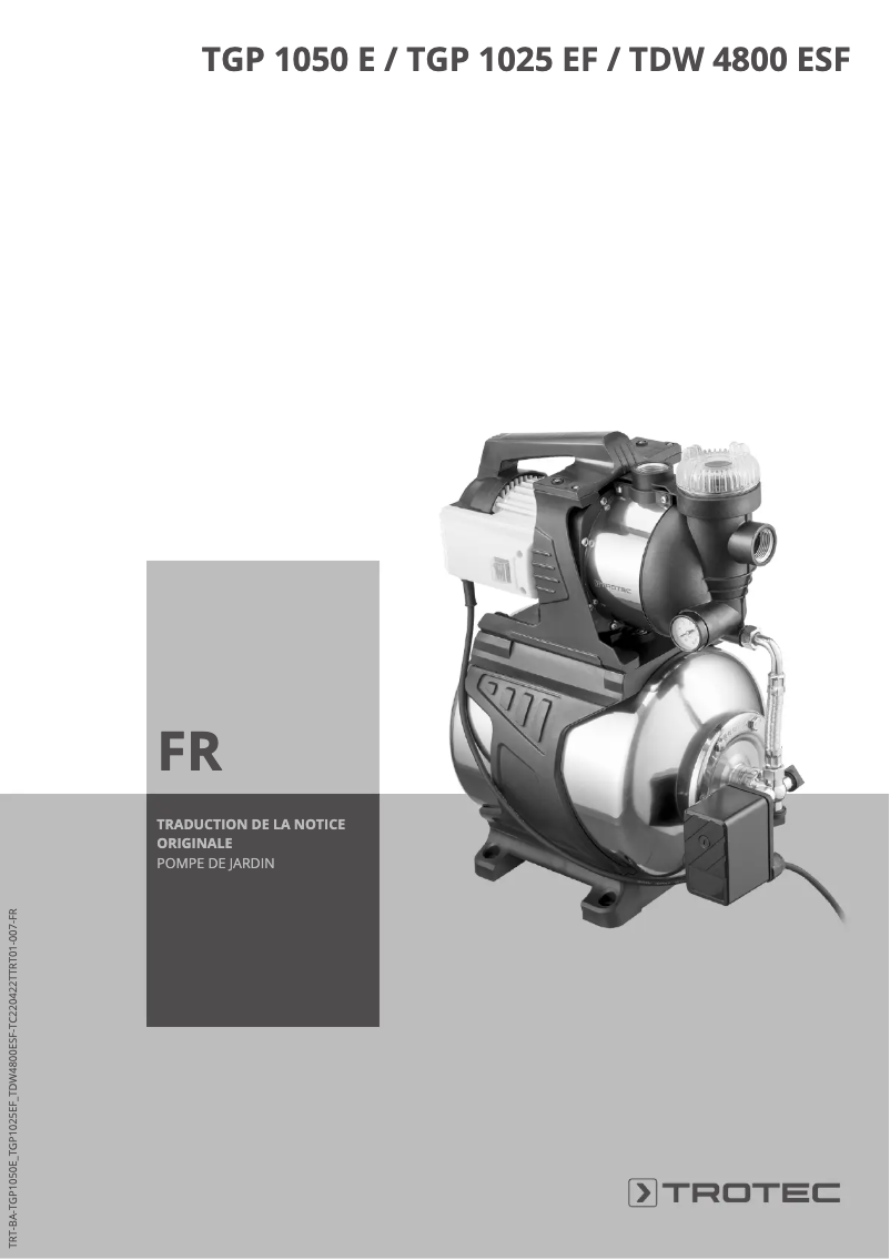 Page 1 of the manual User Manual Trotec TGP 1050 E