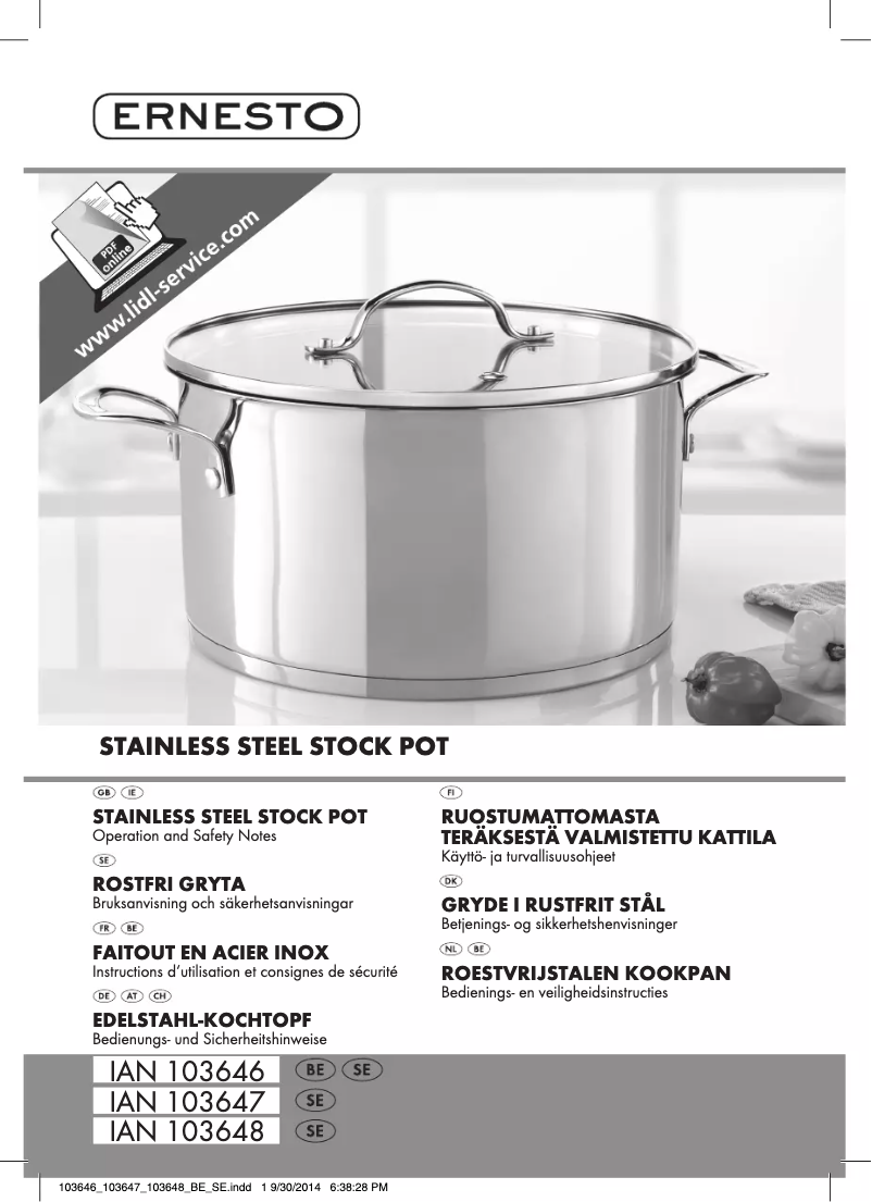 Image de la première page du manuel de l'appareil IAN 103647