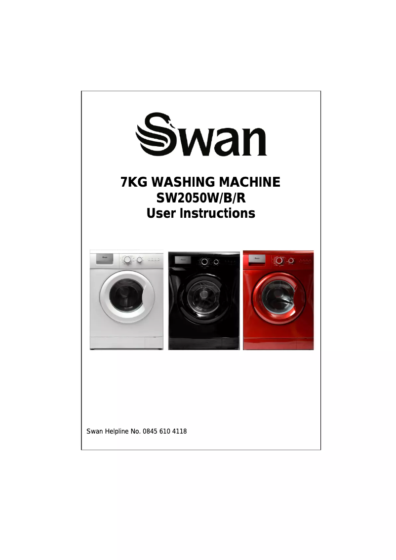 Page 1 of the manual User Manual Swan SW2050R