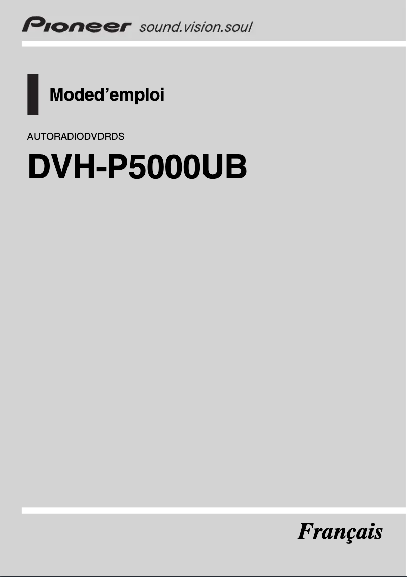 Page 1 of the manual User Manual Pioneer DVH-P5000UB