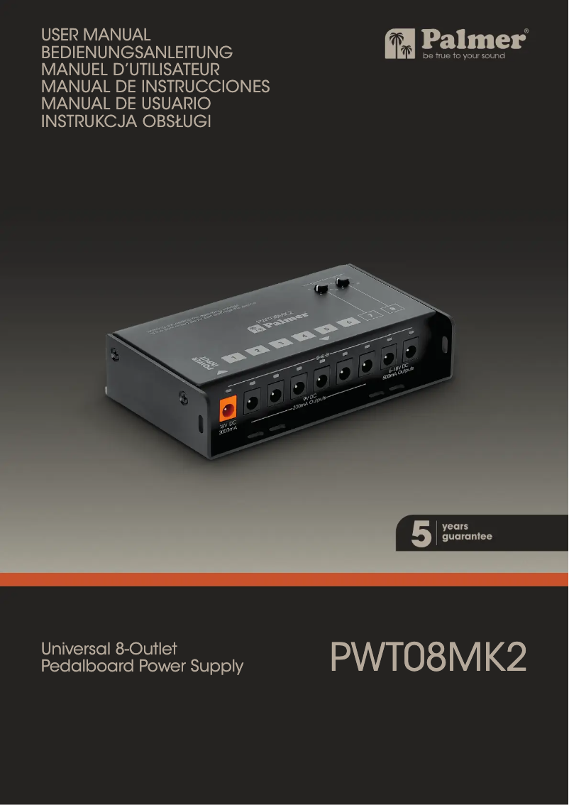 First page image of the manual for PWT08MK2