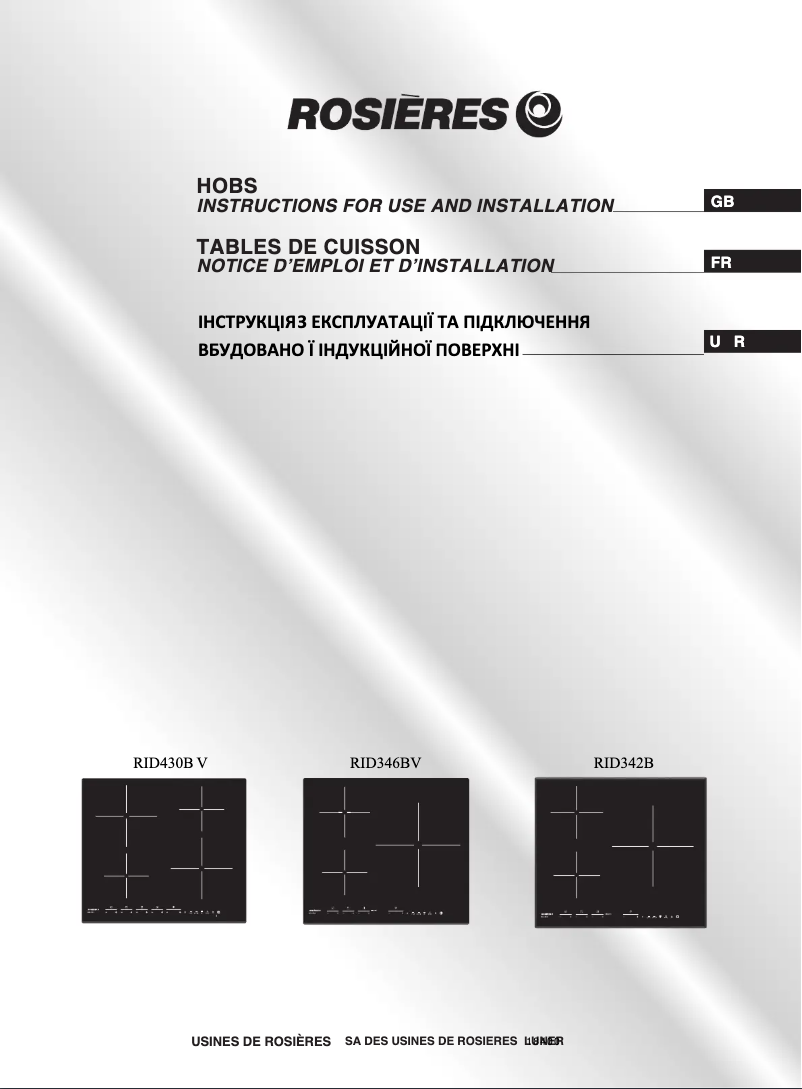 Page 1 of the manual User Manual Rosieres RID 430 BV