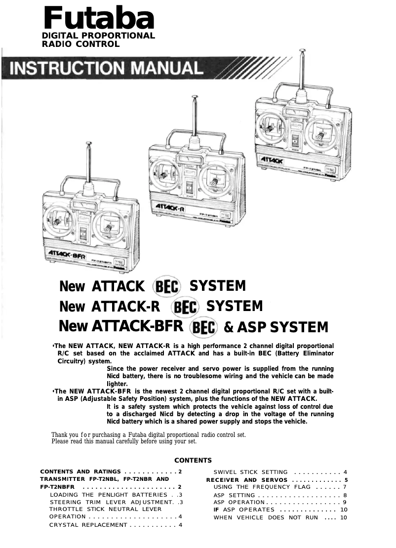Page 1 of the manual User Manual Futaba ATTACK_R
