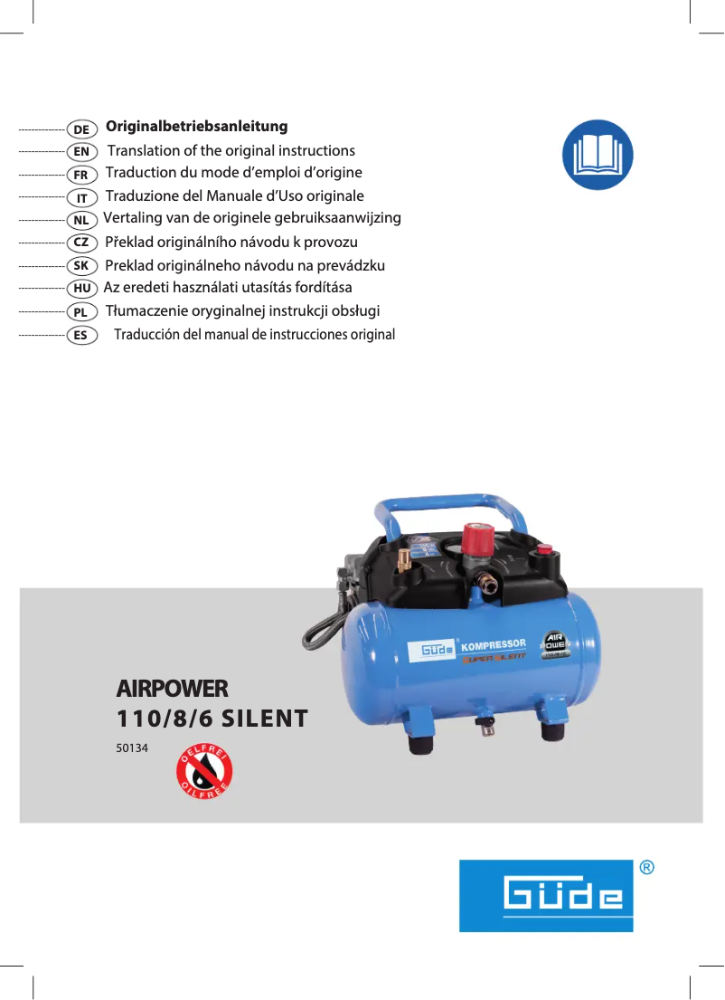 First page image of the manual for Airpower 110/8/6 SILENT