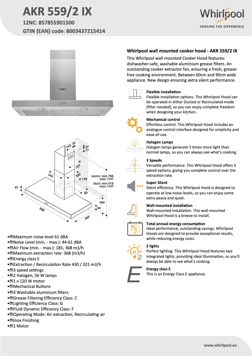 First page image of the manual for AKR 559/2 IX