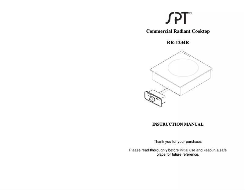 Page 1 of the manual User Manual SPT RR-1234R
