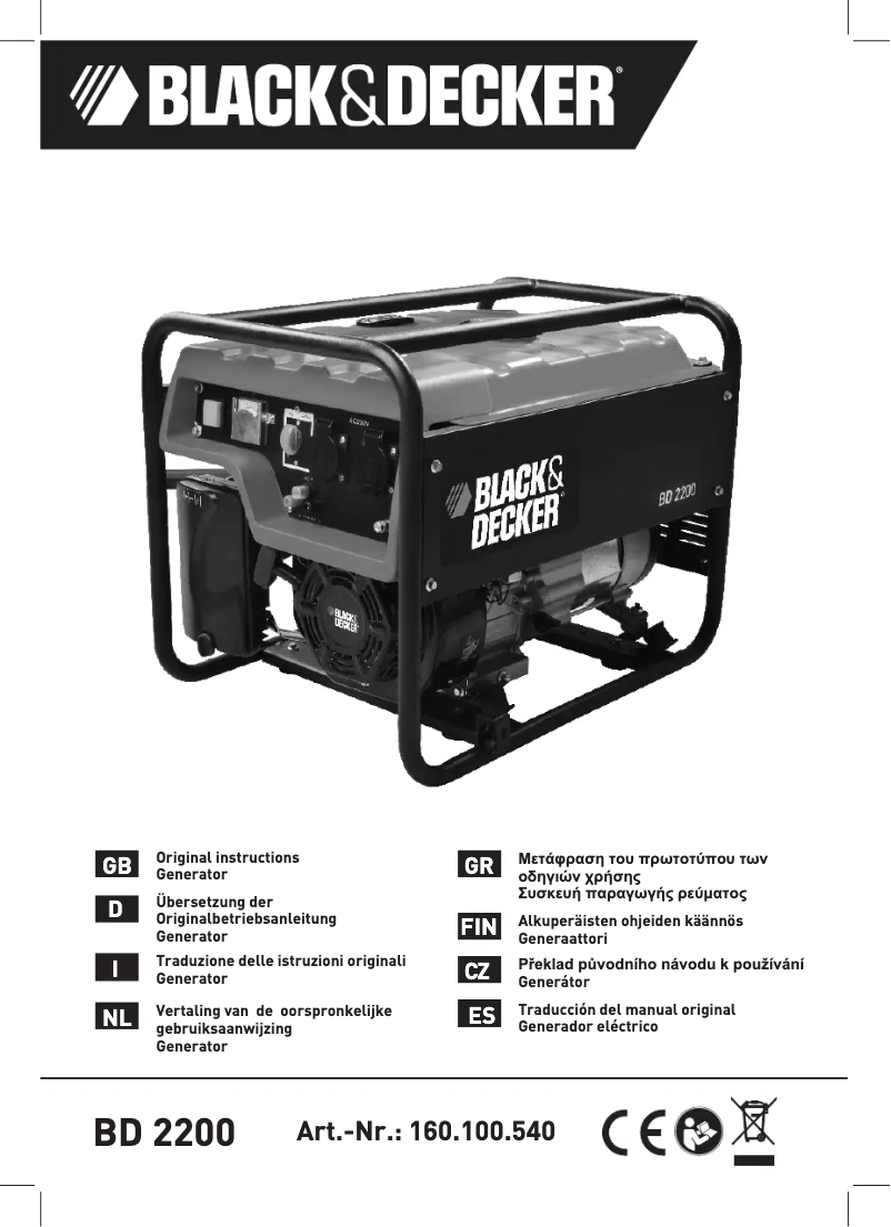 Page 1 of the manual User Manual Black & Decker BD 2200
