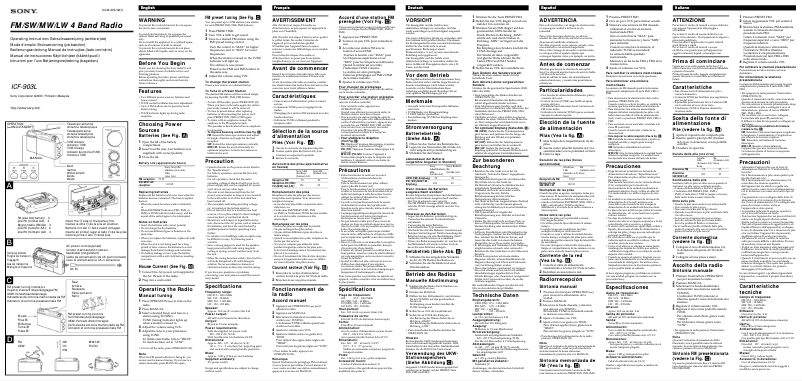 First page image of the manual for ICF-903L
