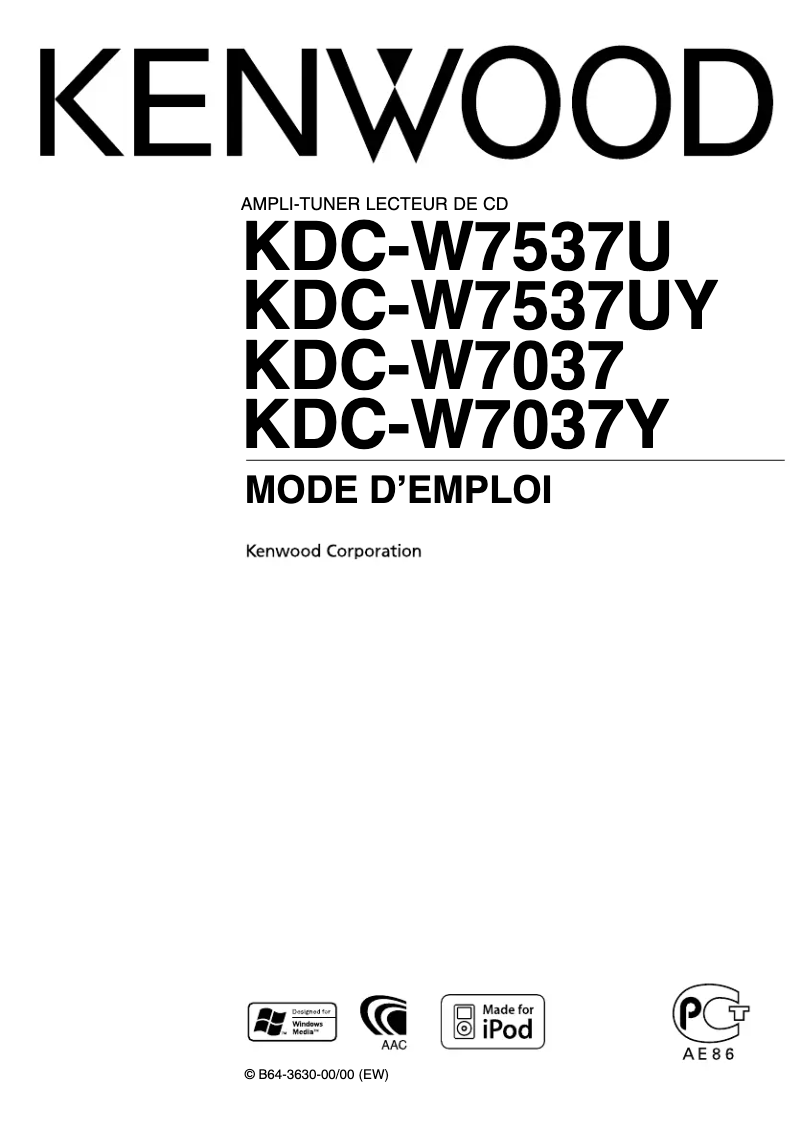 Page 1 of the manual User Manual Kenwood KDC-W7537UY