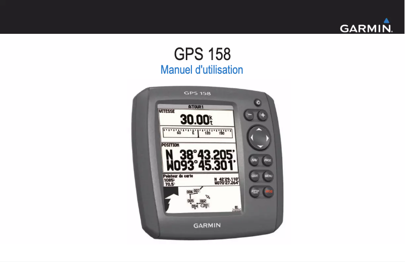 First page image of the manual for GPS 158i