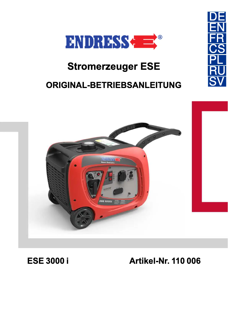 Page 1 of the manual User Manual Endress ESE 3000 i