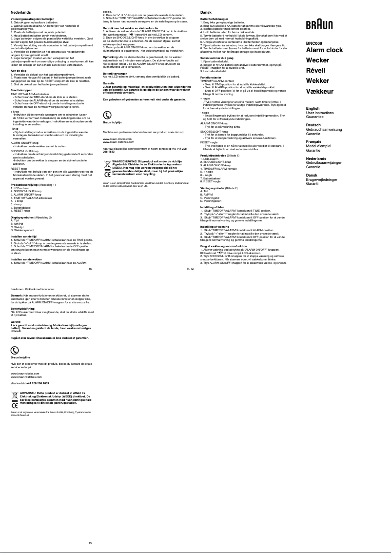 First page image of the manual for BNC009