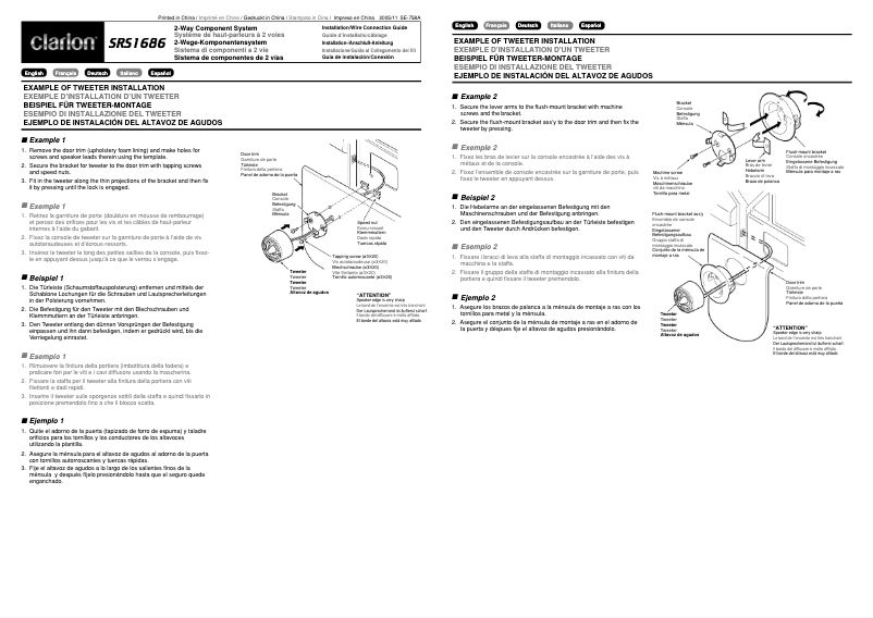 Page 1 de la notice Manuel utilisateur Clarion SRS1686