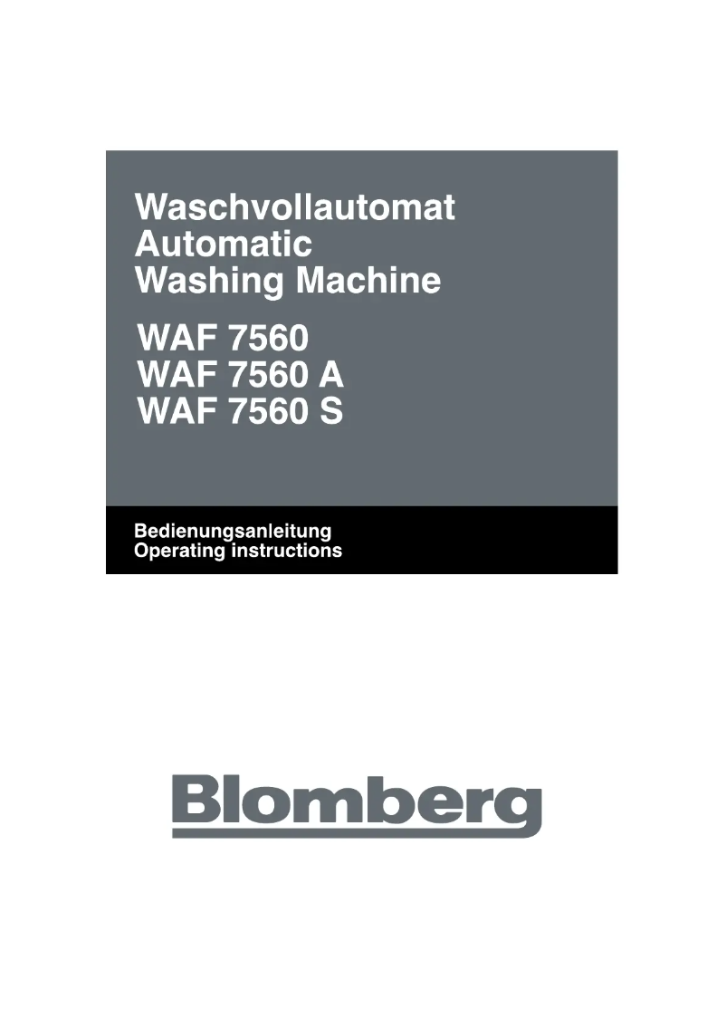 First page image of the manual for WAF 7560 S