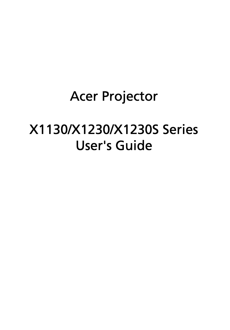 First page image of the manual for X1130