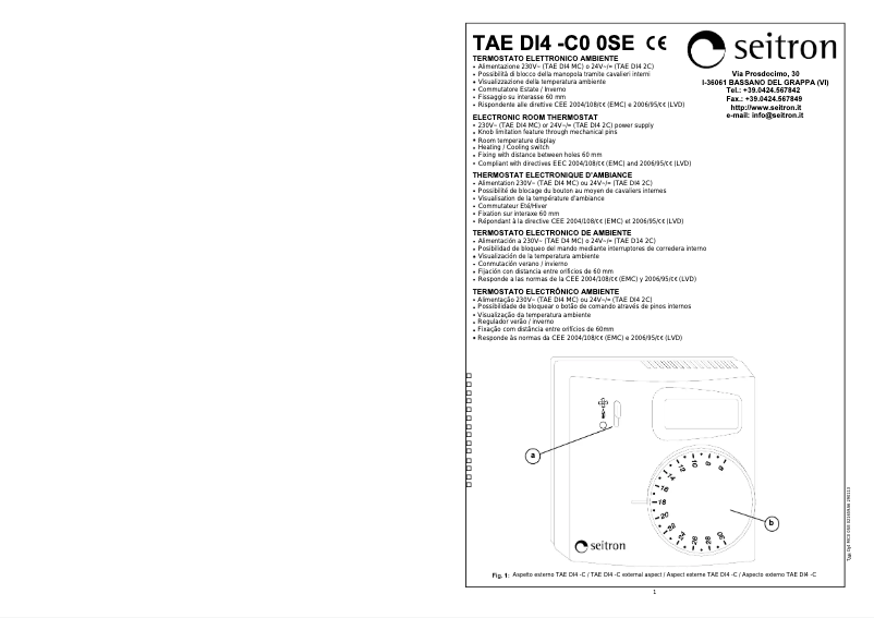 First page image of the manual for TAEDI42C
