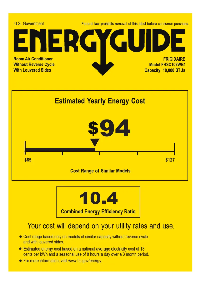 First page image of the manual for FHSC102WB1