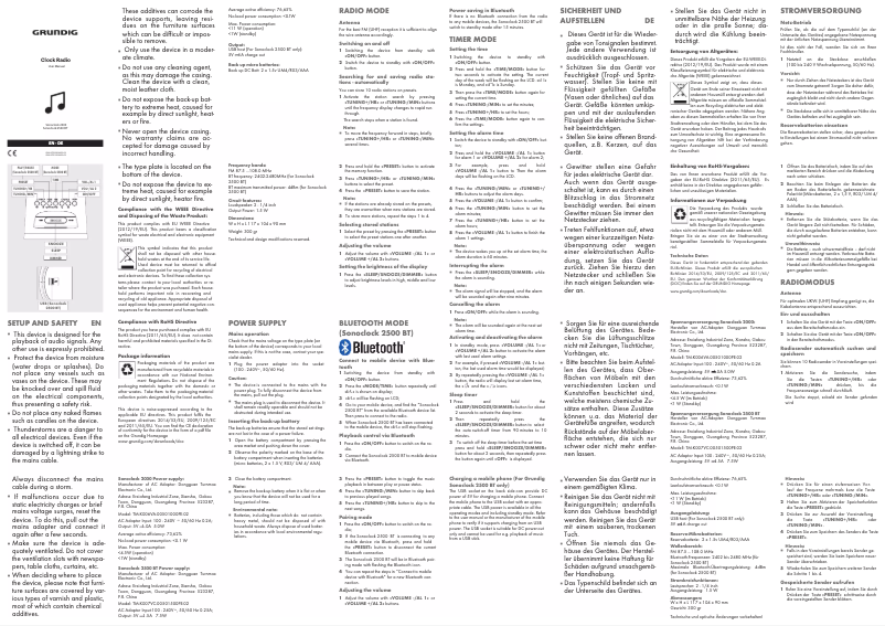 First page image of the manual for Sonoclock 2000