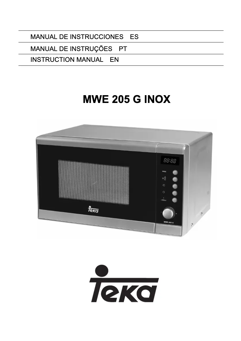 First page image of the manual for MWE 205 G INOX