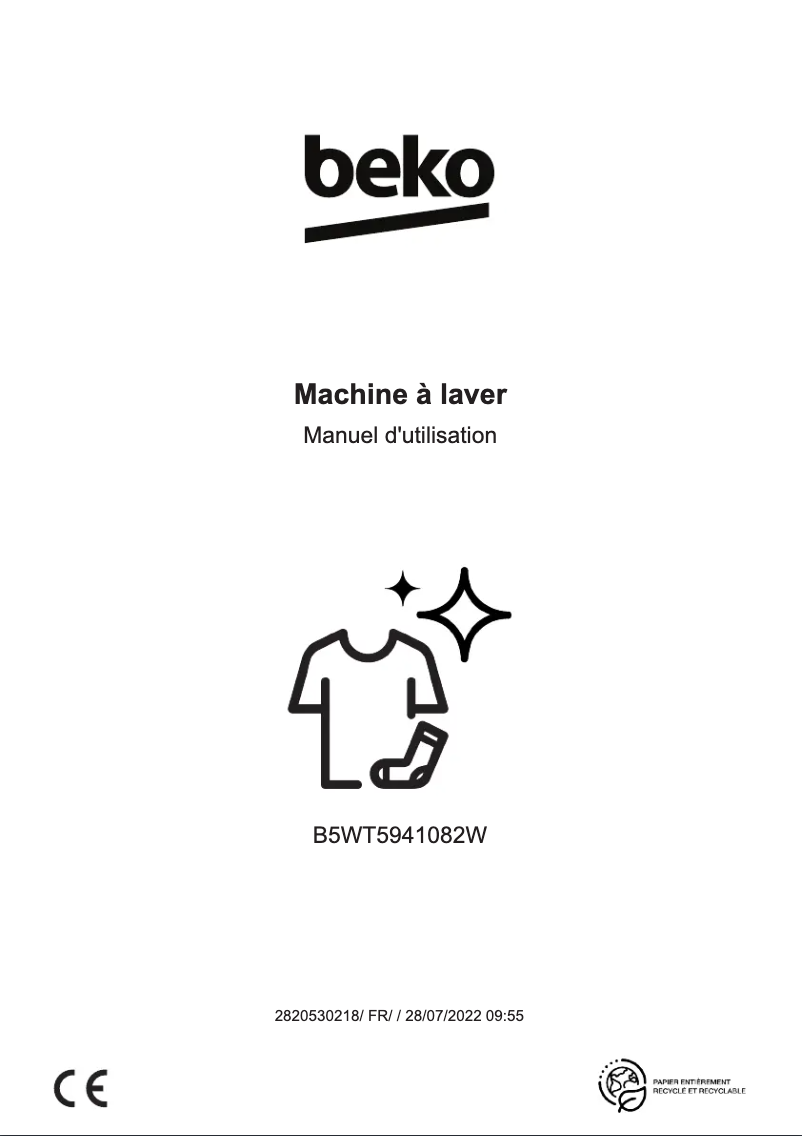 Page 1 of the manual User Manual Beko B5WT5941082W