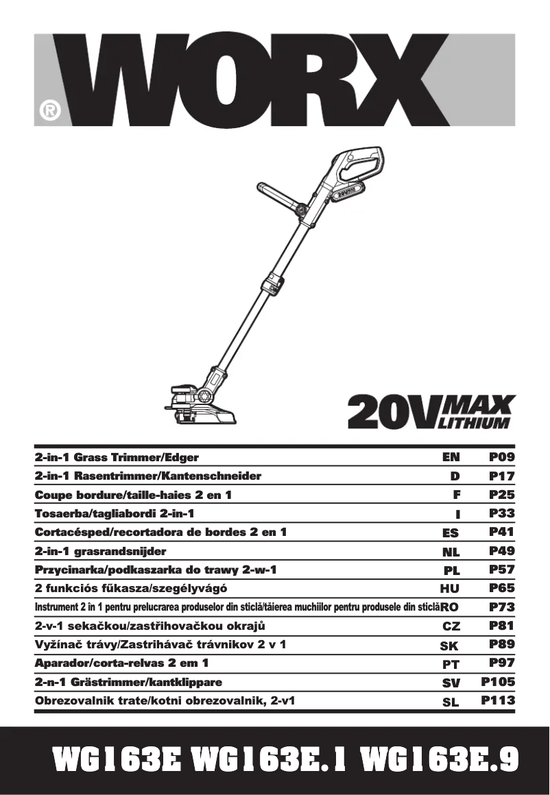 Page 1 of the manual User Manual Worx WG163E.1