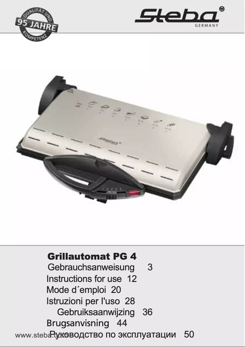 Page 1 of the manual User Manual Steba PG 4.4