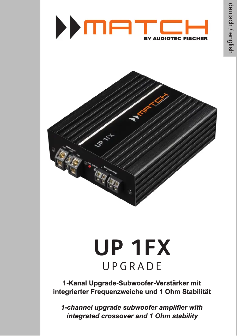 Page 1 of the manual User Manual Match UP 1FX
