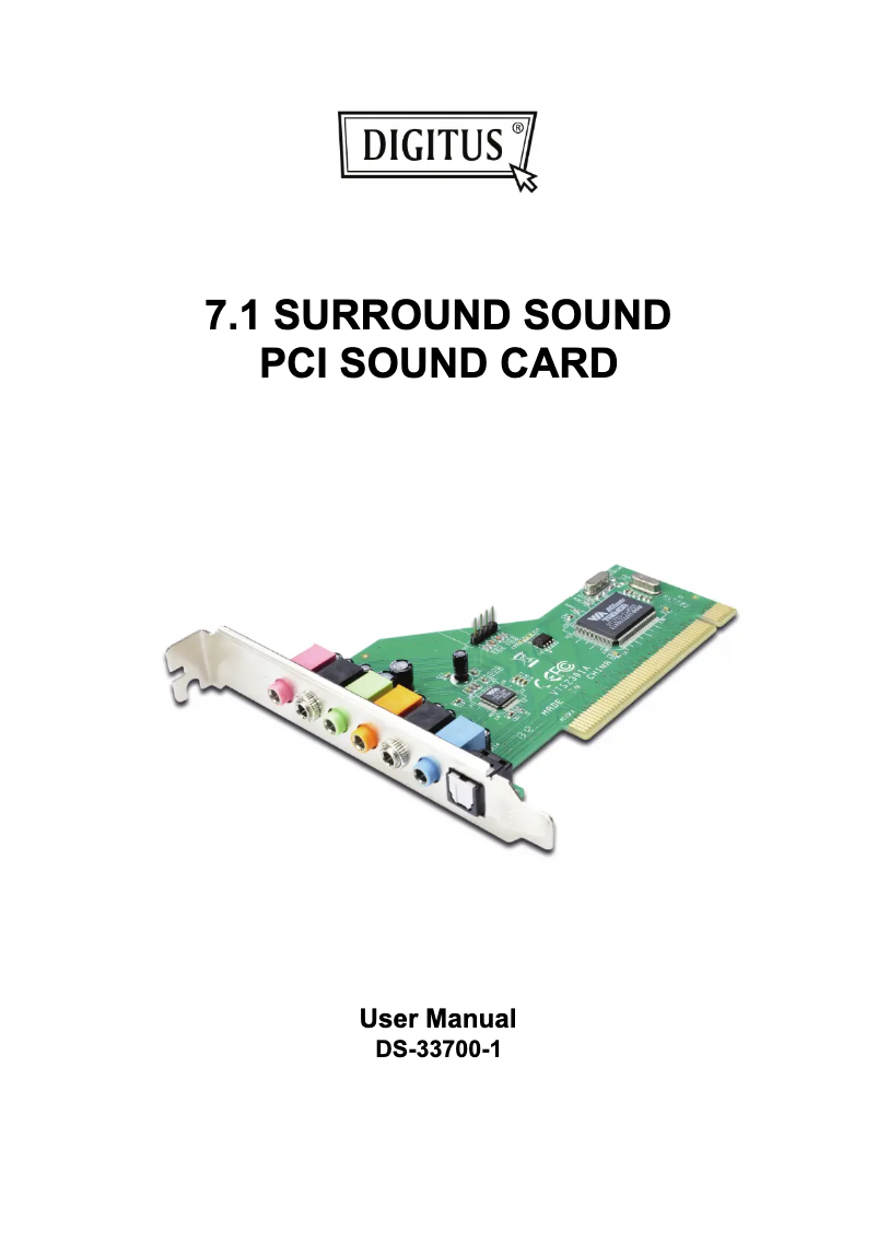 Page 1 of the manual User Manual Digitus DS-33700-1