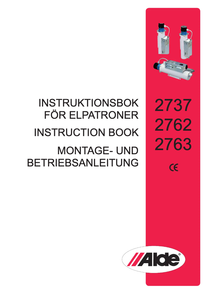 Page 1 of the manual User Manual Alde 2763