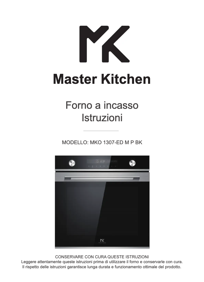 Page 1 of the manual User Manual Master Kitchen MKO 1307-ED M P BK