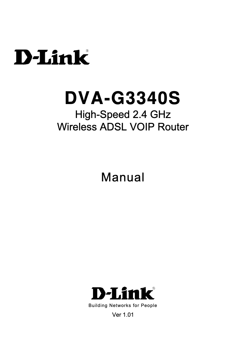 First page image of the manual for DVA-G3340S