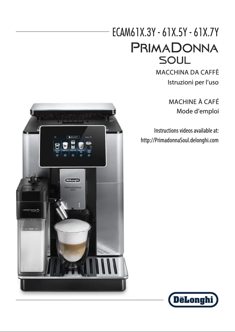 Page 1 of the manual User Manual DeLonghi Primadonna Soul ECAM 610.55.SB