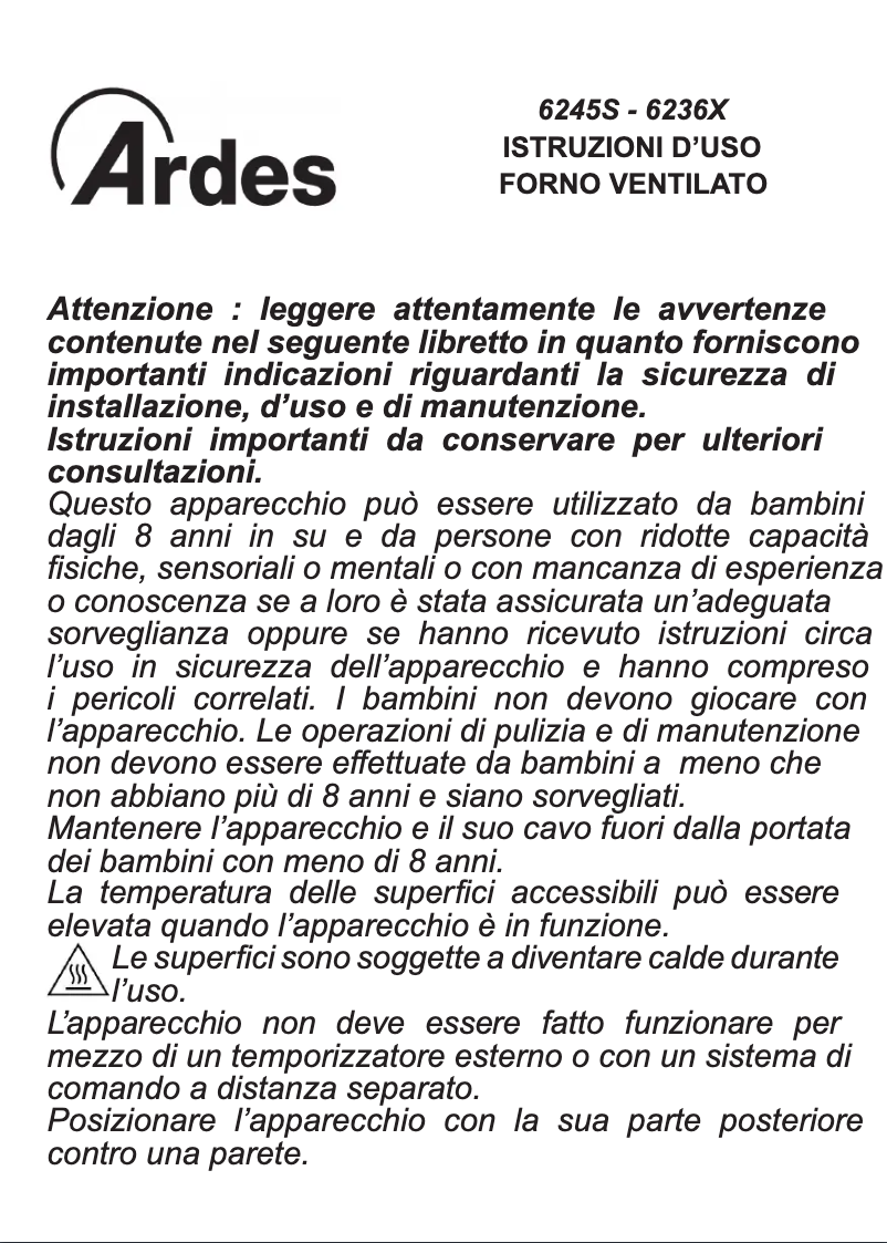 Image de la première page du manuel de l'appareil AR6245S