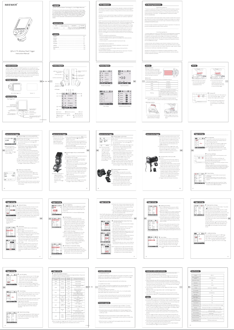 Page 1 of the manual User Manual Neewer QPRO-S