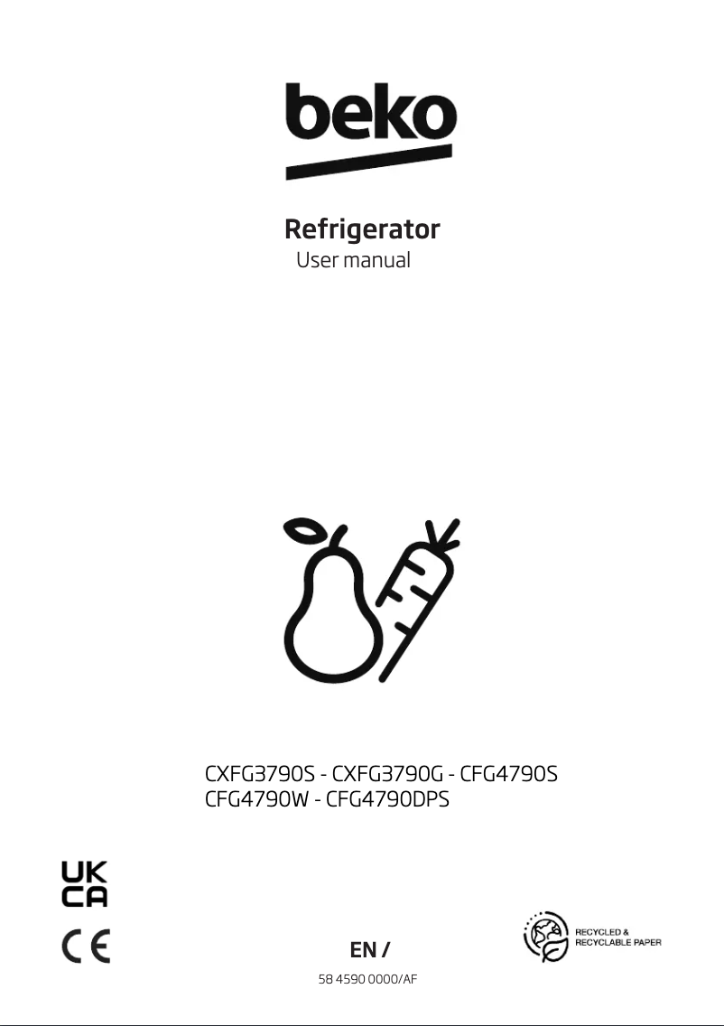 First page image of the manual for CFG4790S