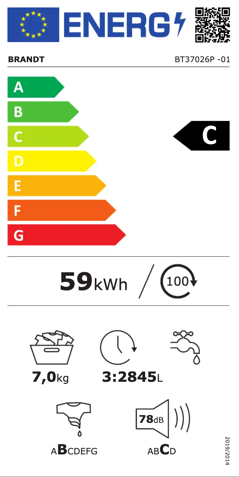 Page 1 de la notice Manuel utilisateur Brandt BT37026P