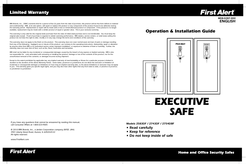 First page image of the manual for 2583DF