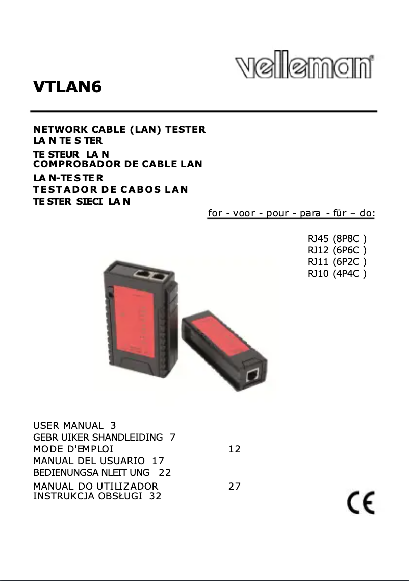 First page image of the manual for VTLAN6