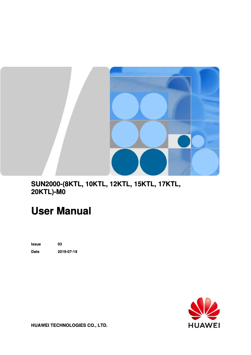 Page 1 of the manual User Manual Huawei SUN2000MA-20KTL-M0