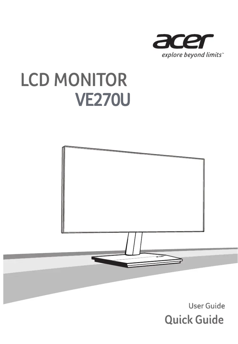 Page 1 of the manual Quick Start Guide Acer VE270U
