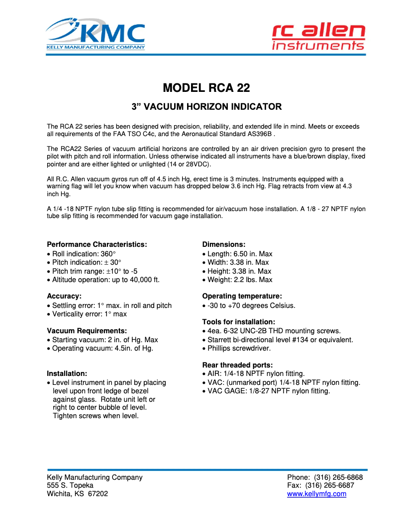 First page image of the manual for RCA22-7