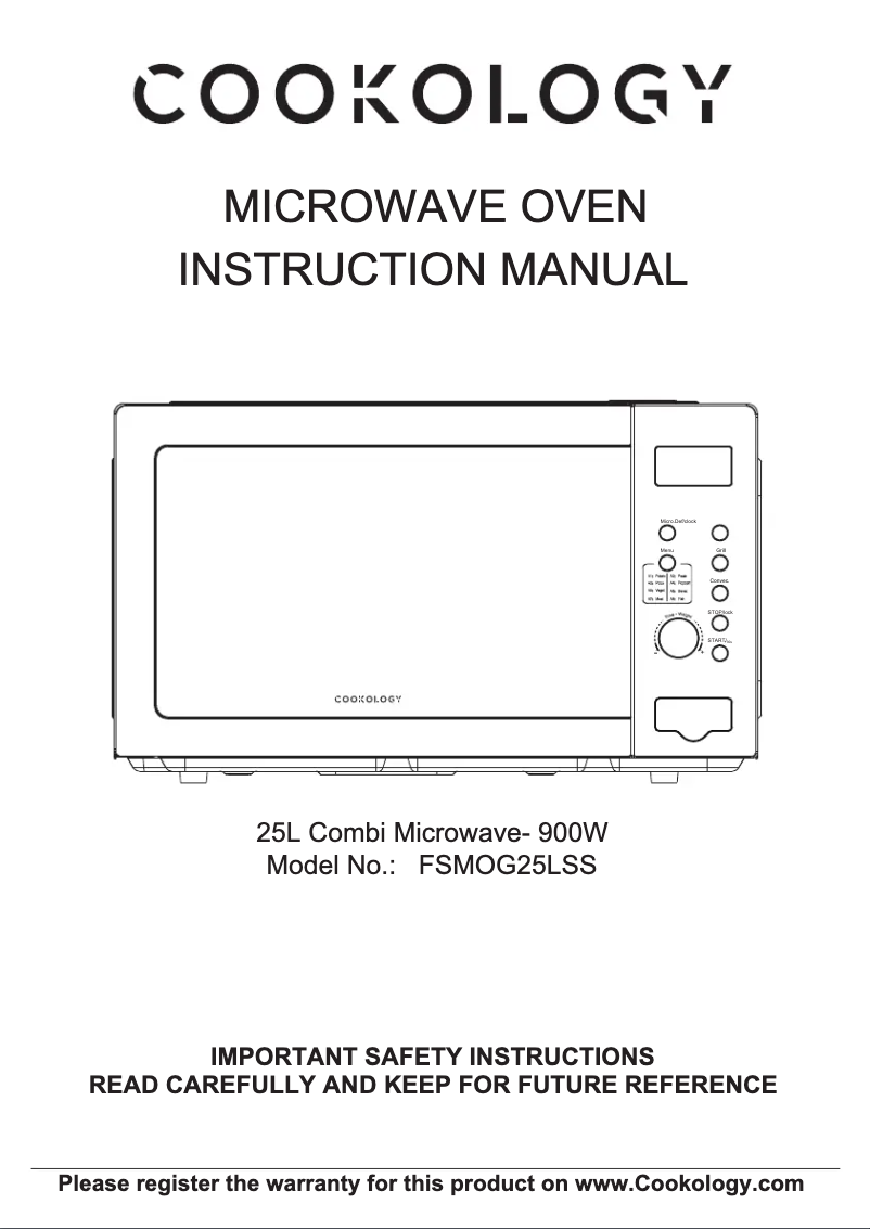 First page image of the manual for FSMOG25LSS