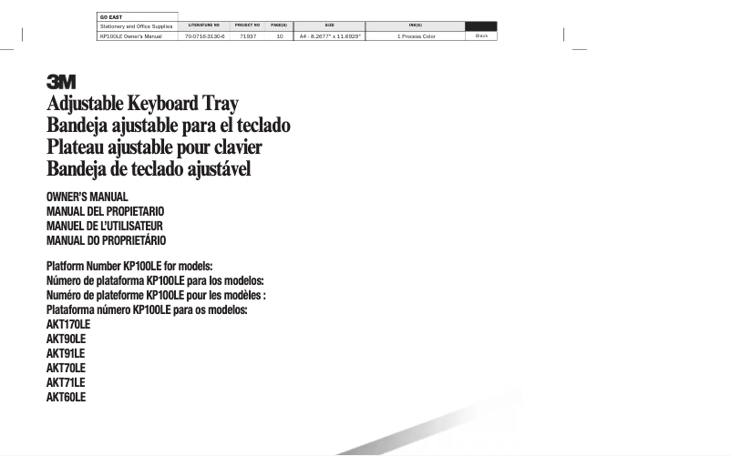 Page 1 of the manual User Manual 3M AKT170LE