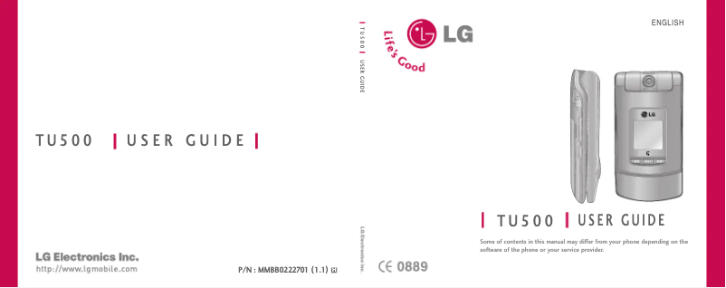 First page image of the manual for TU500