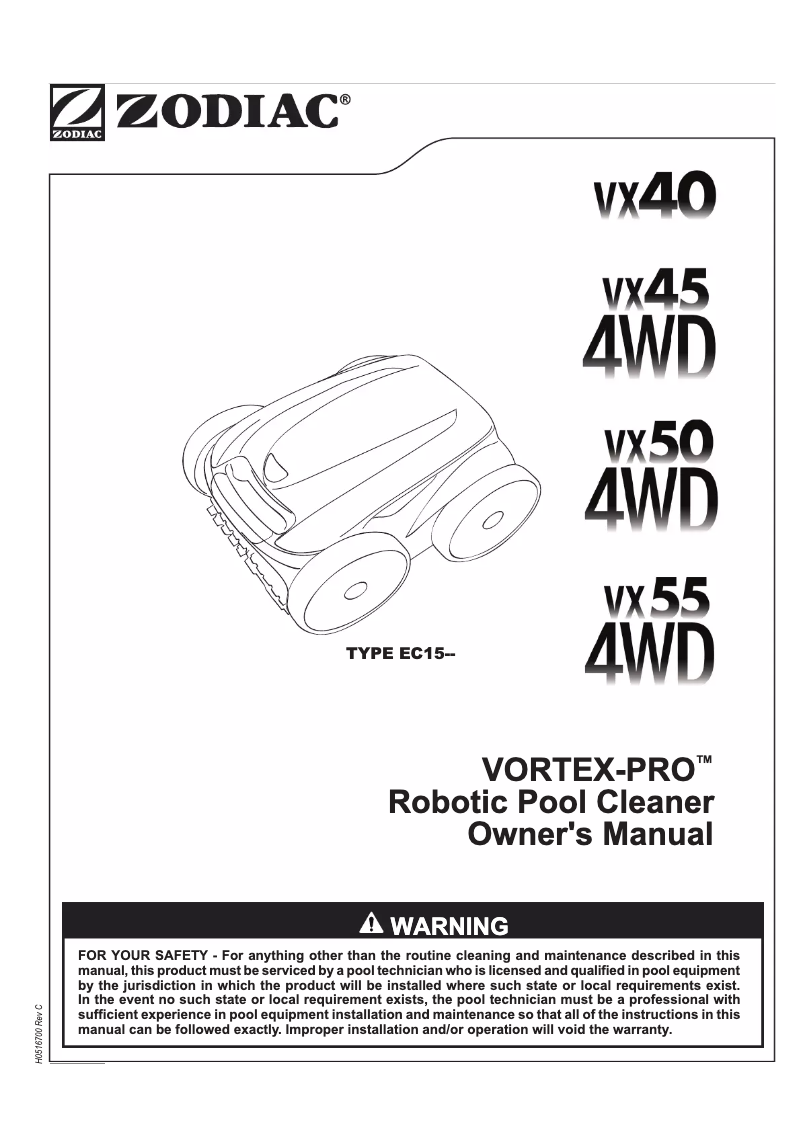 First page image of the manual for VX45