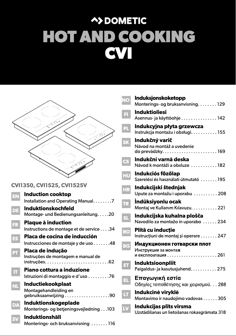 Page 1 de la notice Manuel utilisateur Dometic CVI1525
