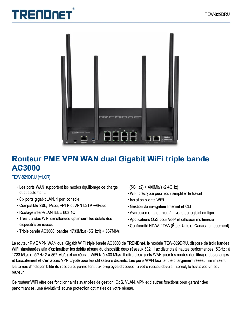 First page image of the manual for TEW-829DRU