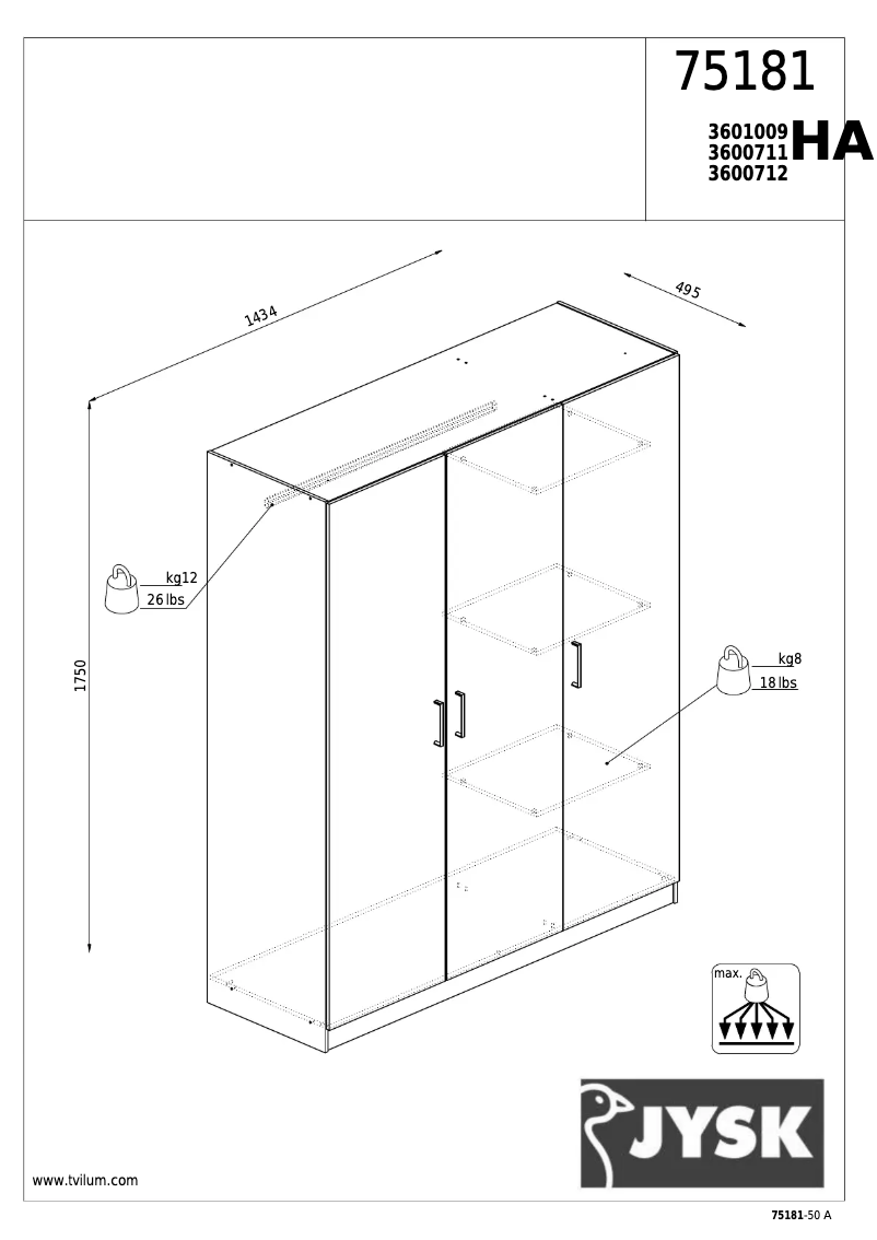 First page image of the manual for Hagendrup (143x175x50)