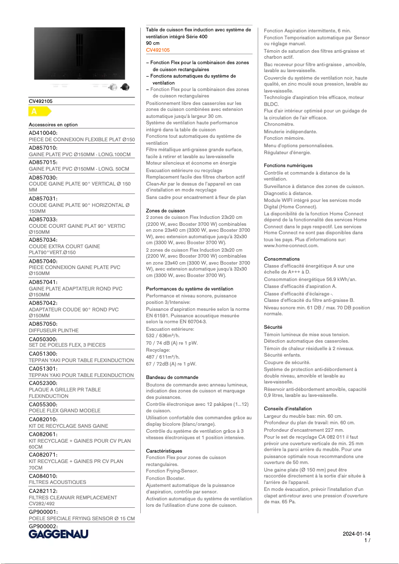 Image de la première page du manuel de l'appareil CV492105