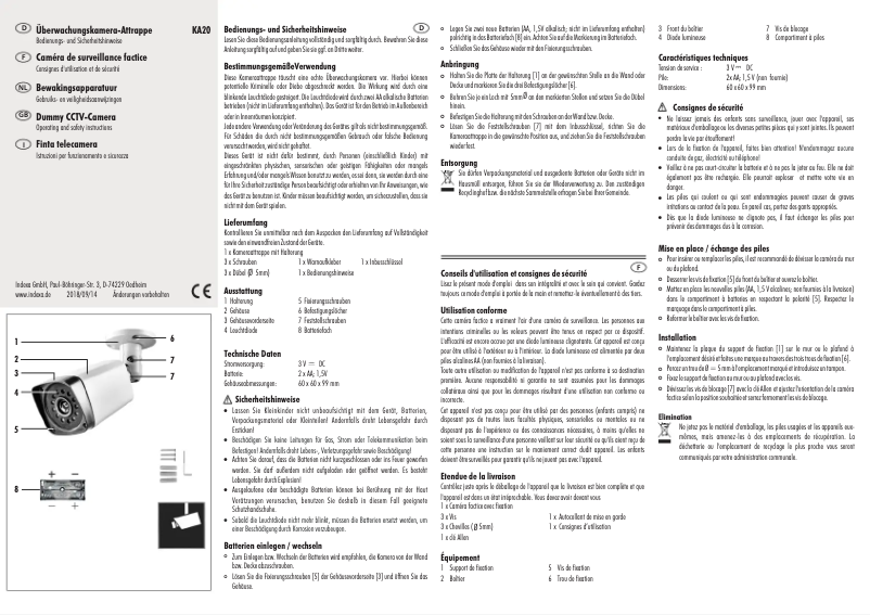 First page image of the manual for KA20